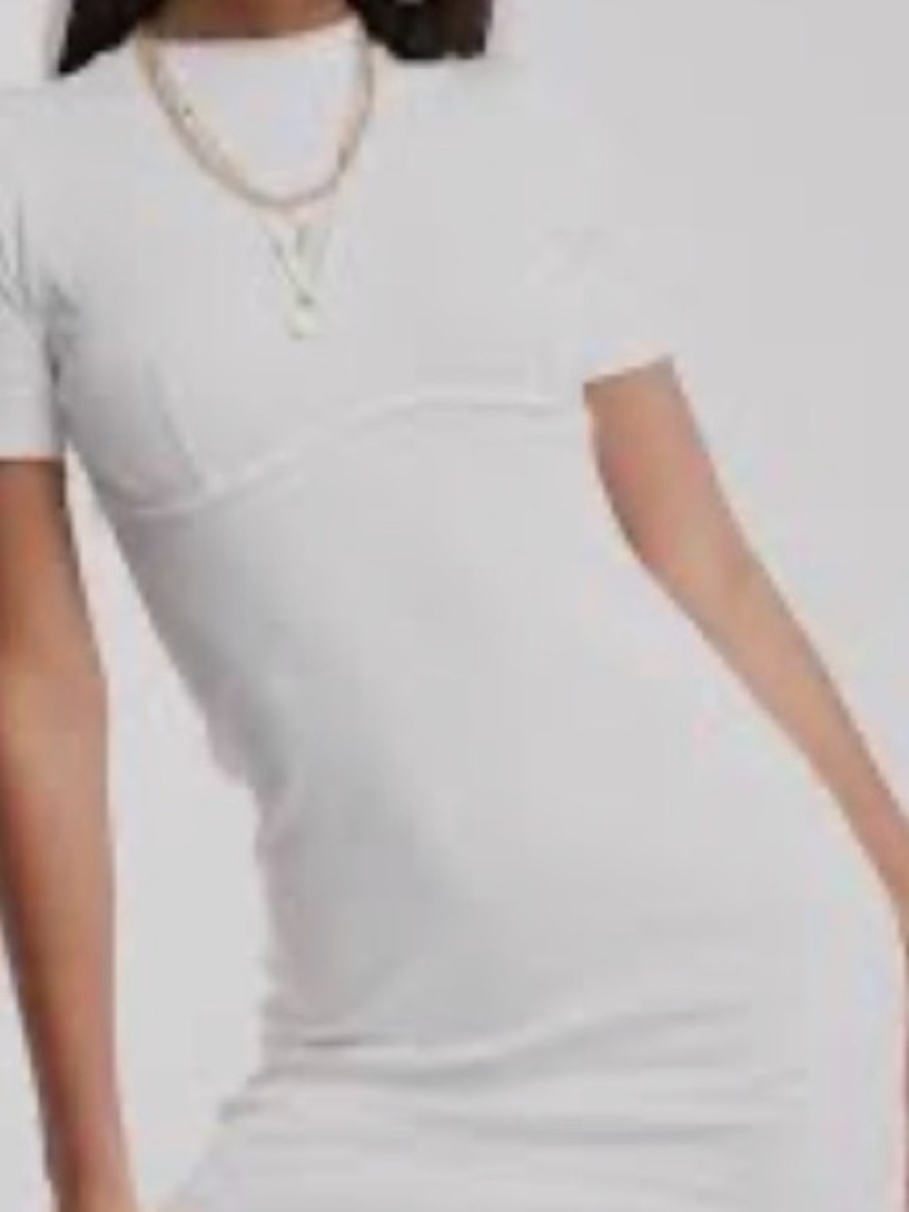 Simple White Short-Sleeve Bodycon Dress